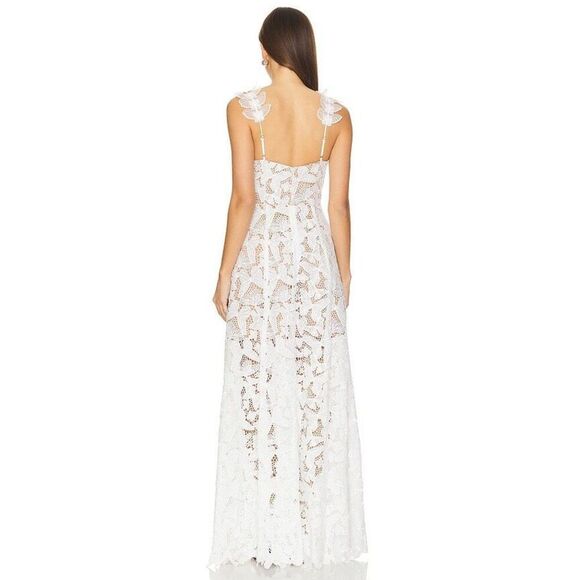 ELLIATT Symi Lace Maxi Dress In White Bridal Bachelorette 👗size S NWT$448 - Picture 3 of 13